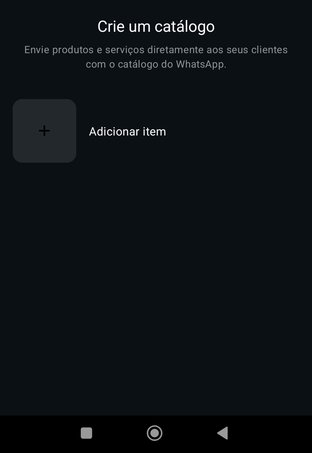 Adicionar Catálogo de serviços de guincho organizado no WhatsApp Business